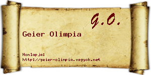 Geier Olimpia névjegykártya